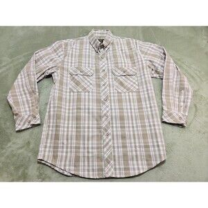 Black Stallion FR Work Shirt Mens Medium Plaid Long Sleeve NFPA 70E ARC 2